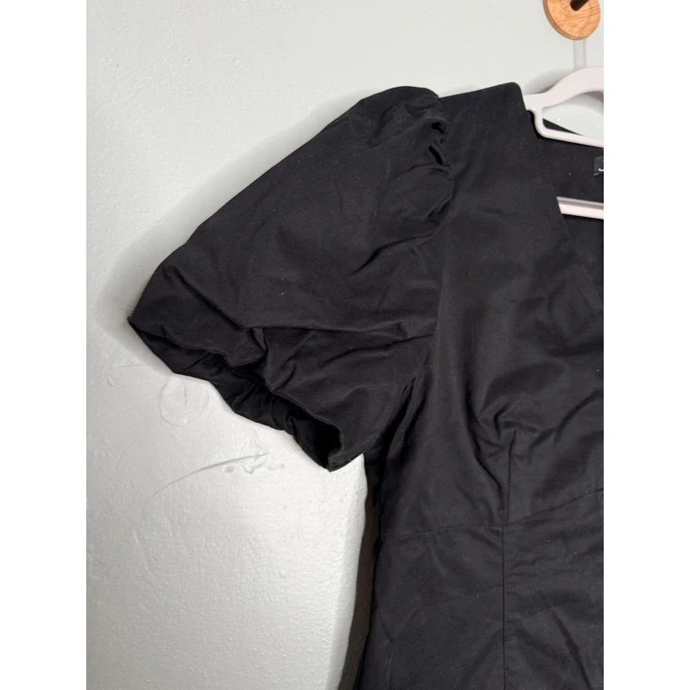 J.crew‎ black puff sleeve button front mini dress classic dark goth